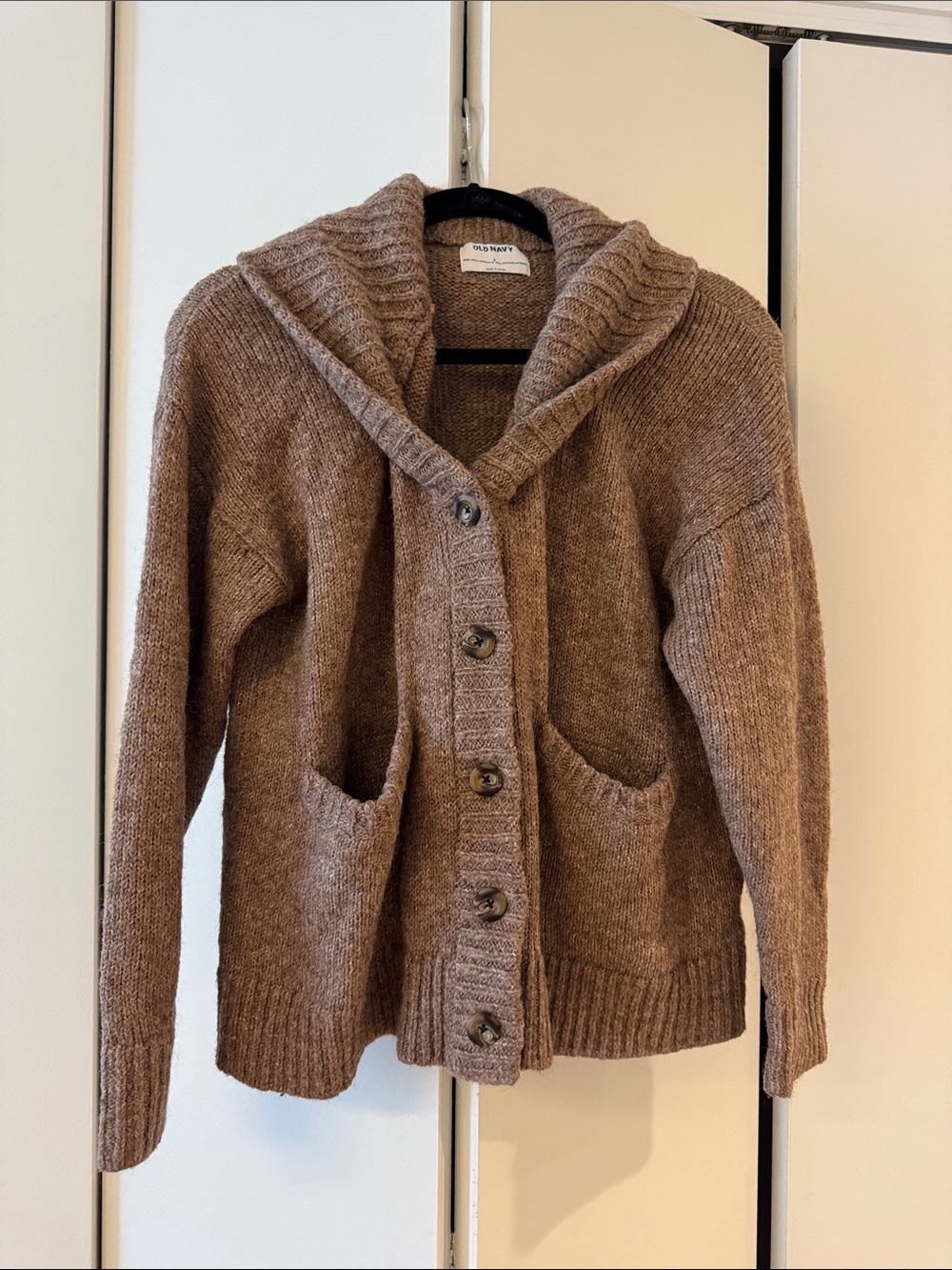 Old Navy Shawl-Collar Button Cardigan in Brown